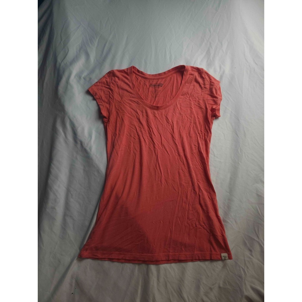 Cariloha Bamboo T-Shirt Womens M Red Minimalist Quiet Luxury Coastal Grandmacore